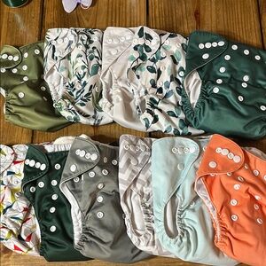 Stylish Green and Orange Diaper Covers